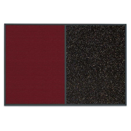 United Visual Products Sliding Door Indoor Enclosed Corkboard, 9 UV9011ACS-BLACK-PEARL